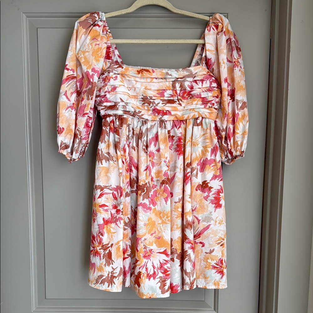 Abercrombie & Fitch Floral Mini Dress - Pink and Orange